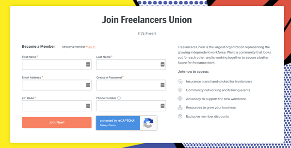 freelancers union registration